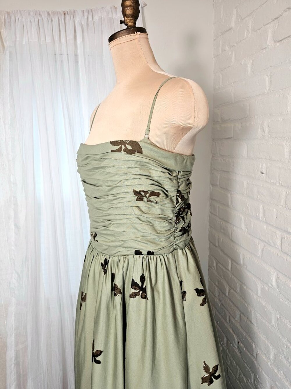 Reformation Kastoria Iris Border Dress Size 12 NWT Smocked Bodice Floral Maxi - Picture 13 of 16